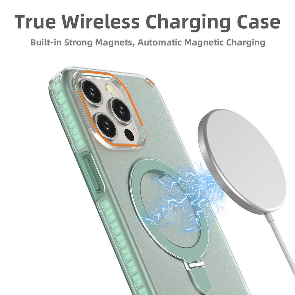 New Colorful Magnetic Bracket Phone Case With Holder Stand Cover For Magesafe Magnetic Transparent Wireless Charge Case For Phone - We Got That ! 