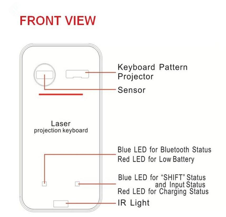 LEING FST Virtual Laser Keyboard Bluetooth Wireless Projector Phone Keyboard For Computer Pad Laptop With Mouse Function - We Got That ! 