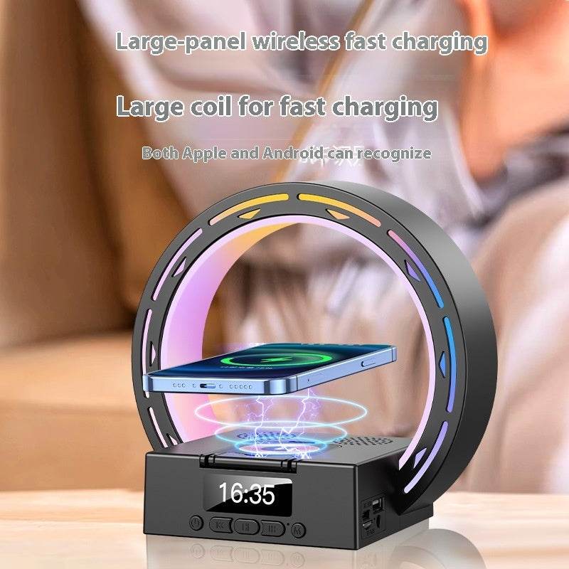 4 In 1 Wireless Bluetooth-compatible Speaker Charging Pad Bedside Lamp With Alarm Clock Wake-Up Light For Bedroom Support USB Drive TF Card - We Got That ! 