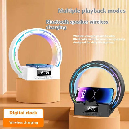 4 In 1 Wireless Bluetooth-compatible Speaker Charging Pad Bedside Lamp With Alarm Clock Wake-Up Light For Bedroom Support USB Drive TF Card - We Got That ! 