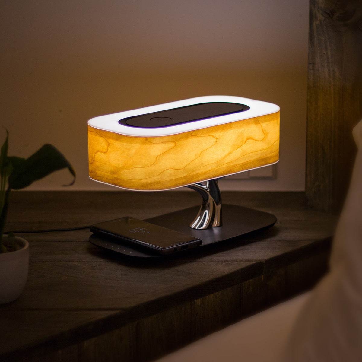 Creative Tree Light Table Lamp Bluetooth-Compatiable Music Speaker Bedside Light Dimmable Phone Wireless Charging Desk Lights - We Got That ! 