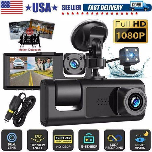 Car Dual Lens Dash Cam HD 1080P Front, Rear, Internal Video Recorder Camera G Sensor - We Got That ! 