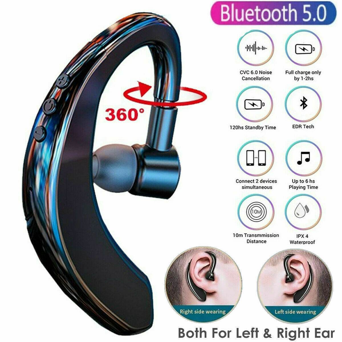 Bluetooth 5.0 Earpiece Driving Trucker Wireless Headset Earbuds Noise Cancelling - We Got That ! 