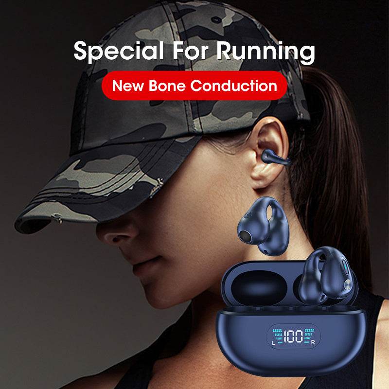 Bone Conduction Headphones TWS Earbuds Ear Clip Bluetooth 5.3 Touch Wireless Earphone In-Ear Bass HIFI Sports Headset - We Got That ! 